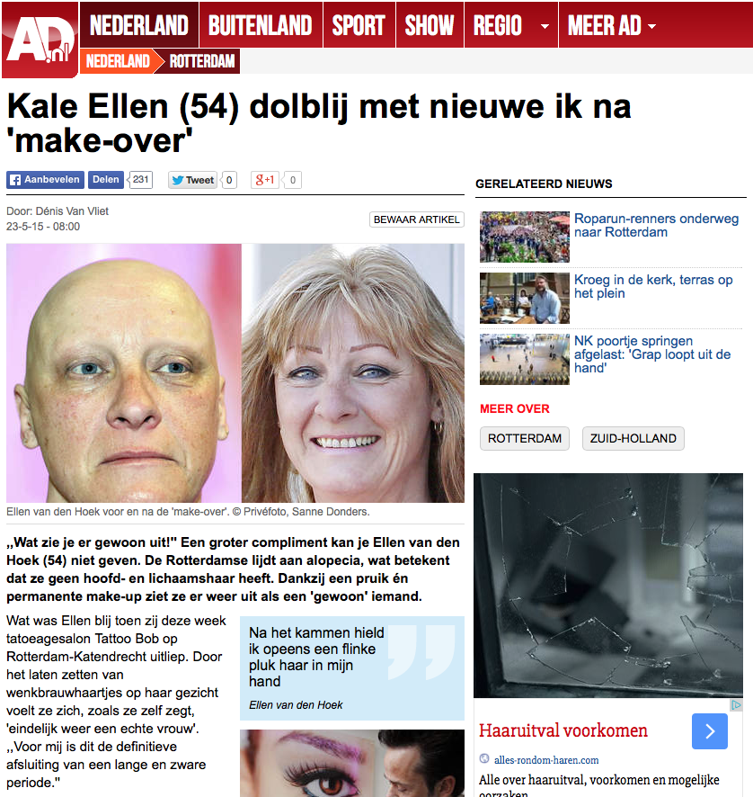 Kale Ellen blij met make-over